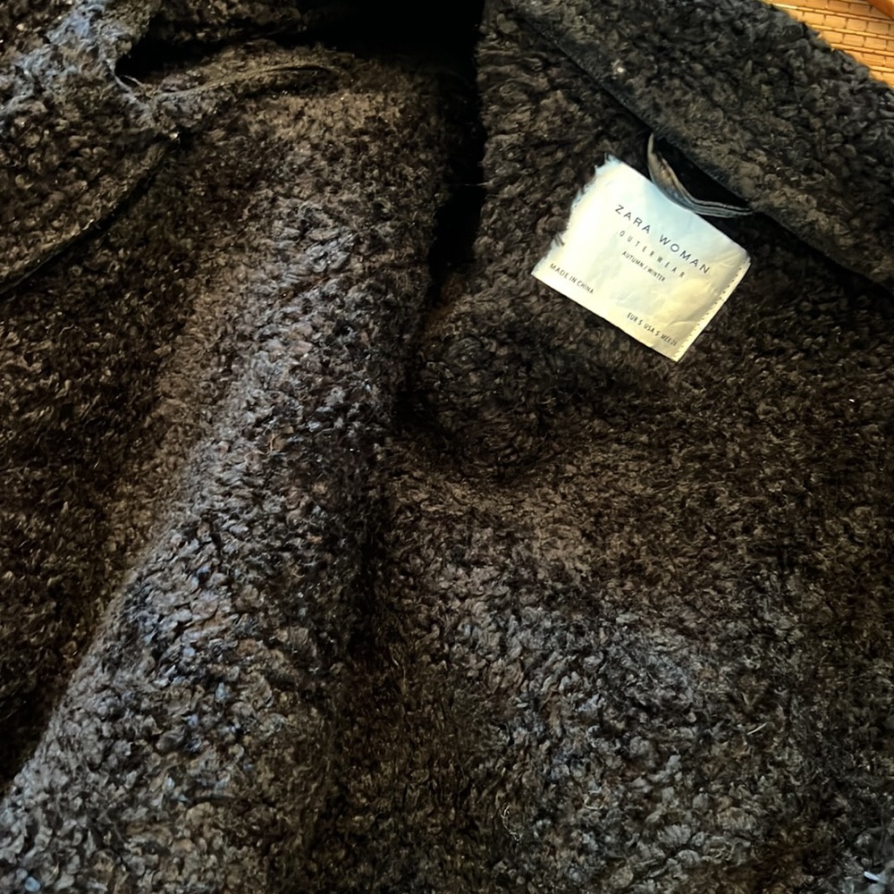 🎉HP🎉 ZARA Long Black Coat - Picture 9 of 9